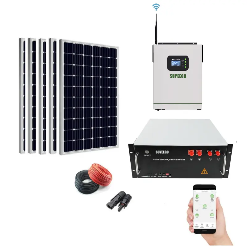 Suyeego kit de iluminação portátil, 10kw 12kw 15kw, sistema de luz solar, plus tv, 14kw, fora da grade, sistema de painéis solares