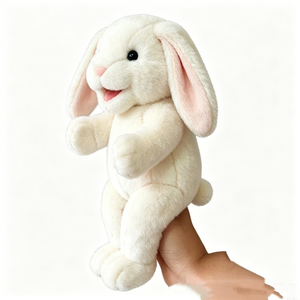 Marioneta de conejo de peluche suave personalizable, marioneta de conejo con boca móvil, marioneta de conejo de cuerpo completo, marioneta de conejo de peluche. - Product Image 5