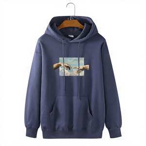 เสื้อฮู้ดดี้โอเวอร์ไซส์แบบเรียบ ผ้าฝ้าย สำหรับผู้ชายและผู้หญิง สั่งซื้อจำนวนมากได้ คุณภาพสูง ไซส์ใหญ่พิเศษ - Product Image 1