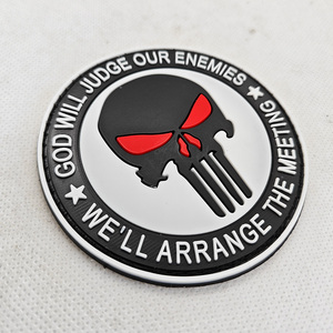 Cổ <span class=keywords><strong>Punisher</strong></span> <span class=keywords><strong>Skull</strong></span> 3D PVC cao su ren các bản vá lỗi với móc huy hiệu 8*8cm - Product Image 3