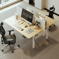 Bureau de travail double Wquantum, bureau d'ordinateur, table d'ordinateur à hauteur réglable électriquement