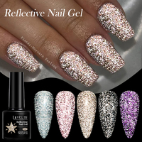 LILYCUTE 7ml Vernis Gel Holographique Fin Réfléchissant Luminescent dans l'Obscurité OEM Ultra Scintillant Effet Flash Pailleté pour Nail Art