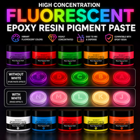 TIMESRUI Pigment Fluorescent Liquide de Haute Qualité pour Résine Époxy, Pâte Colorante Néon 10 Couleurs pour Pigments Cuir, Bricolage et Cadeaux