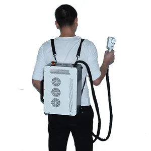 100w Backpack pulse laser cleaning machine self-developed laser head and system with 6 cleaning modes handheld machine air cool