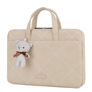 Funda resistente al aplastamiento para <span class=keywords><strong>ordenador</strong></span>, resistente al agua, de cuero PU, peso ligero, 15,6 pulgadas, bolsa de viaje para <span class=keywords><strong>ordenador</strong></span> portátil para <span class=keywords><strong>mujer</strong></span> - Product Image 5