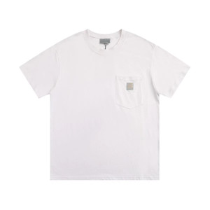 T-shirt a maniche corte da uomo e ragazza, in puro cotone, alla moda, per primavera ed estate, abbigliamento da lavoro, con logo di marca di tendenza - Product Image 2