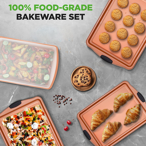 Non-Stick Pan <b>Set</b> 3 Pieces Easy To Clean Food-Grade Carton Steel 5 Sizes Cookie Sheets <b>Bakeware</b> <b>Set</b> - Product Image 3