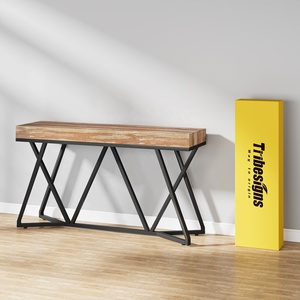 2025 Offre Spéciale Table <span class=keywords><strong>Console</strong></span> en <span class=keywords><strong>bois</strong></span> de Style industriel Table d'entrée Table de canapé avec pieds en métal <span class=keywords><strong>noir</strong></span> X pour la décoration intérieure - Product Image 4