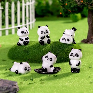 CHENXI Mini 3D Mignon Panda Chinois en Résine Écologique Peint à la Main Ornements de <span class=keywords><strong>Jardin</strong></span> DIY Accessoires de Décoration Intérieure Porte-clés - Product Image 5