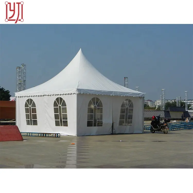 Outdoor wedding ceremony white small pagoda marquee tent 5m