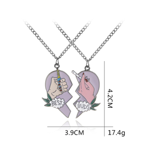 ZRM Set di 2 Collane con Ciondolo a Forma di Cuore Spezzato in Lega di Zinco, per Migliori Amici o Coppie - Product Image 6