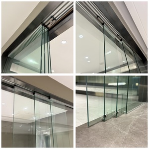 <span class=keywords><strong>Porte</strong></span> <span class=keywords><strong>coulissante</strong></span> en verre à fermeture douce synchrone personnalisée sans cloison intérieure de voie inférieure - Product Image 2