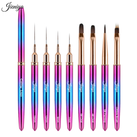 Pinceaux de nail art de haute qualité, manche en métal dégradé, liner/french/oval/ombre, pinceau à dentelle pour dessin de pétales, peinture thérapeutique