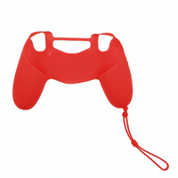 Housse de protection en silicone pour manette de jeu PS4, coque antidérapante pour manette de jeu avec cordon de maintien pour PS4 Manette Mando