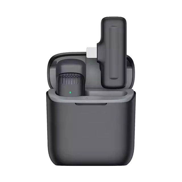 Hot Selling Wireless Lavalier Microphone with Charging Case for Type C/USB C Phones Noise Cancellation for Video Recording