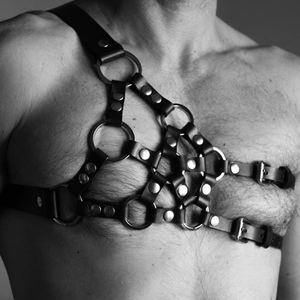 ชายหนังชุดชั้นในสายรัดผู้ชายเข็มขัดปรับเครื่องรางเกย์Bondage Bdsm Club RaveพรหมสายรัดCrop Top Exoticถัง - Product Image 3