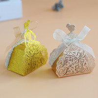 Boîte à bonbons en papier nacré réfléchissant effet miroir, thème princesse, ajourée, pour mariage, fête d'anniversaire, style européen