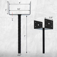 Support de poteau de boîte aux lettres en acier au carbone pour clôture, terrasse, porche, garde-corps et support de main courante