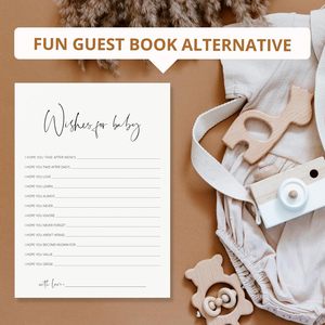 Minimalistische Dubbelzijdige Dikke Babywensen Babyvoorspellingen En Advieskaarten Voor Babyshower-Spelactiviteit - Product Image 5