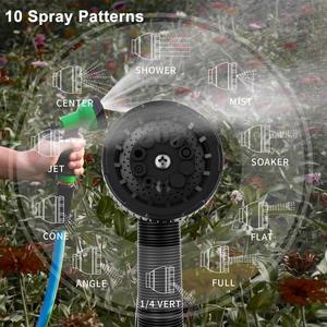 Premium 5/8'' Hybrid Soft Flexible Reinforced PVC and Rubber Garden <b>Hose</b> Garden Watering <b>Hose</b> with Spray Gun - Product Image 4