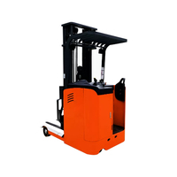 Chariot élévateur électrique tout-terrain de 2 tonnes avec batterie au plomb, hauteur de levage de 6 m, de haute qualité, grand modèle, type assis, avec plateforme pour conducteur debout