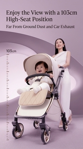 Système de voyage avec poussette à roues pivotantes et siège <span class=keywords><strong>auto</strong></span> combiné, siège <span class=keywords><strong>auto</strong></span> pour bébé et enfant, poussette pliable et siège pour tout-petit H5+C - Product Image 3
