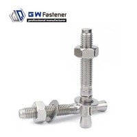 Boulon à coin GW 1/4 3/8 1/2 5/8 3/4 A4 SS316, ancrage à coin A2 SS304, boulon en acier inoxydable, longueur 1-3/4-12 pouces, haute capacité de charge