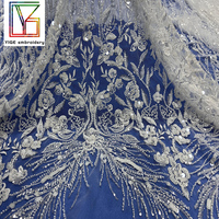 Haute qualité blanc perlé dentelle tissu mariée broderie Sequin perle dentelle Tulle tissu lacets tissus pour les femmes