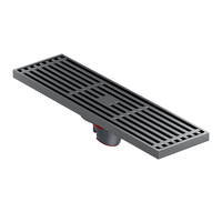 Grille de drain de douche linéaire moderne OEM 30x8 CM en laiton brossé et acier inoxydable, haute capacité de débit, pour salle de bain