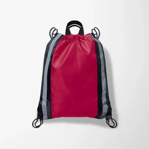 Borsa con Coulisse in Poliestere con Striscia Riflettente, Zaino Sportivo Personalizzato Stampato, Leggero per Fitness e Viaggi - Product Image 3