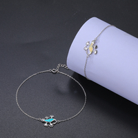 Bracelet Gecko en argent sterling 925 Article unique de style vintage exquis avec cadeau bleu et blanc OPALE synthétique pour les personnes âgées
