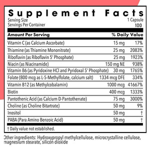 En Stock: <span class=keywords><strong>B</strong></span>-Complex Plus, 100 <span class=keywords><strong>C</strong></span>ápsulas, Suplemento de Vitaminas <span class=keywords><strong>B</strong></span> para Apoyar los Niveles de Energía y el Sistema Nervioso* - Product Image 5