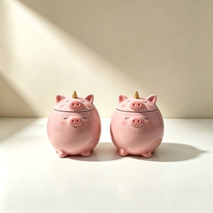 <span class=keywords><strong>Tirelire</strong></span> en céramique rose <span class=keywords><strong>licorne</strong></span> minimaliste, élégante boîte à monnaie pour la décoration intérieure moderne - Product Image 5
