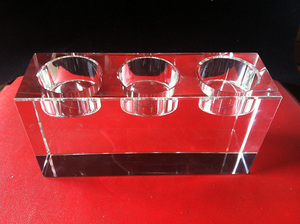 Tavolo da pranzo Solido Candeliere Di Cristallo Cubo di Cristallo Supporto di Candela candela Trasparente titolari - Product Image 3