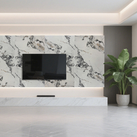 Panneau mural UV extérieur en marbre 3D Design doré Surface étanche Installation facile Panneau mural Feuille de marbre PVC Uv