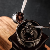 Cuillère à espresso 2 en 1 à double usage, cuillère à café en acier inoxydable avec tamper, mesure et tamponnage de 15 ml pour grains de café