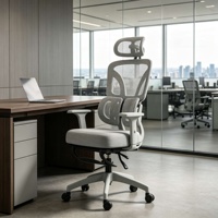 Chaise de bureau ergonomique confortable avec dossier en maille, siège pivotant réglable en hauteur pour la maison, le bureau, l'école, la chambre et les tâches diverses
