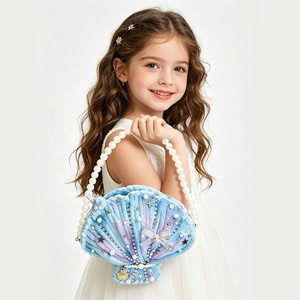 Trend Setting DIY Shell <b>Handbag</b> Kit Handmade Bulky Chenille Yarn <b>Crochet</b> Bag with Pearl Chain & Bow for Girls & Women - Product Image 1
