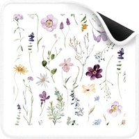 Tapis de Mahjong carré de 31,5 pouces en polyester, motif floral aquarelle, emballage en boîte, tapis de table de Mahjong pour jeux de cartes et de dominos