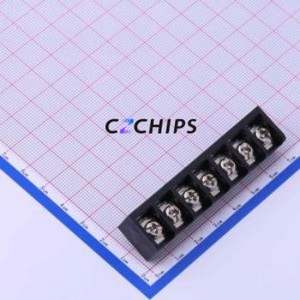 DBT50-9.5-7P-BK-P Barrier Terminal Block Through hole Component (THT),P=9.5mm Connector Three Sides 9.5mm 1x7P Straight Pin - Product Image 1