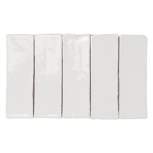 Piastrella Vitri Bianca 5x15 Cm Smaltata con Bordi Irregolari Spessore 10 Mm - Product Image 2
