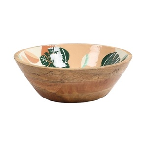 Bol à fruits en bois de forme arrondie en gros en vrac de haute qualité pour servir des aliments bol en bois d'acacia naturel - Product Image 1