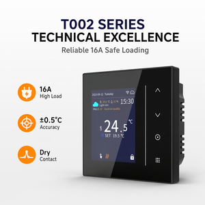 <span class=keywords><strong>Thermostat</strong></span> intelligent WiFi HYSEN T002 avec écran couleur TFT 2,8 pouces, contact sec <span class=keywords><strong>pour</strong></span> chaudière à <span class=keywords><strong>gaz</strong></span> et chauffage de l'eau, programmable via l'application Tuya - Product Image 2