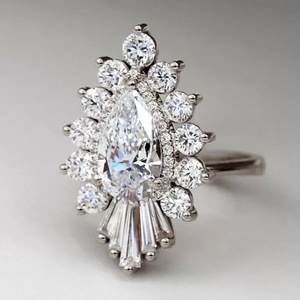 Anello con design a goccia di neve, stile corona, per donna - Product Image 1