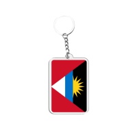 Porte-clés en acrylique et pendentifs, drapeaux d'Antigua-et-Barbuda, accessoires de divers pays pour les fans