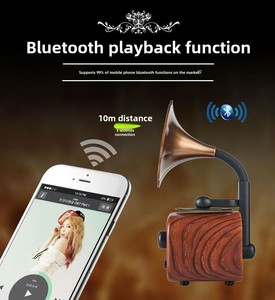 Hoa đến <span class=keywords><strong>Retro</strong></span> loa cổ điển nhỏ mini không dây khối lượng lớn gramophone xách tay <span class=keywords><strong>retro</strong></span> Loa <span class=keywords><strong>Bluetooth</strong></span> - Product Image 4