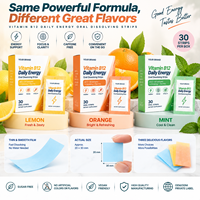 Bandes buccales Vitalité Quotidienne B12 Complexe B Ginseng Dissolution Rapide Film Oral Dissolvable Sans Caféine Marque Privée OEM