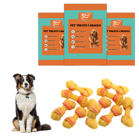 Friandises dentaires pour chiens Pal's Delight, os à mâcher en cuir de vache noué de 2,5 pouces avec des bouchées de poulet pour nettoyer les dents des chiens