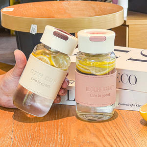 Botella de agua de vidrio Dxh Cup de 500 ml con pajita e infusor de té para uso en la oficina - Product Image 4