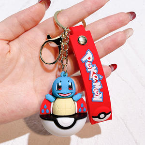 Porte-clés en PVC 3D de dessin animé mignon, porte-clés Pokeball Pokemoned, pendentif en caoutchouc pour sac, porte-clés Pikachued Charmander - Product Image 5